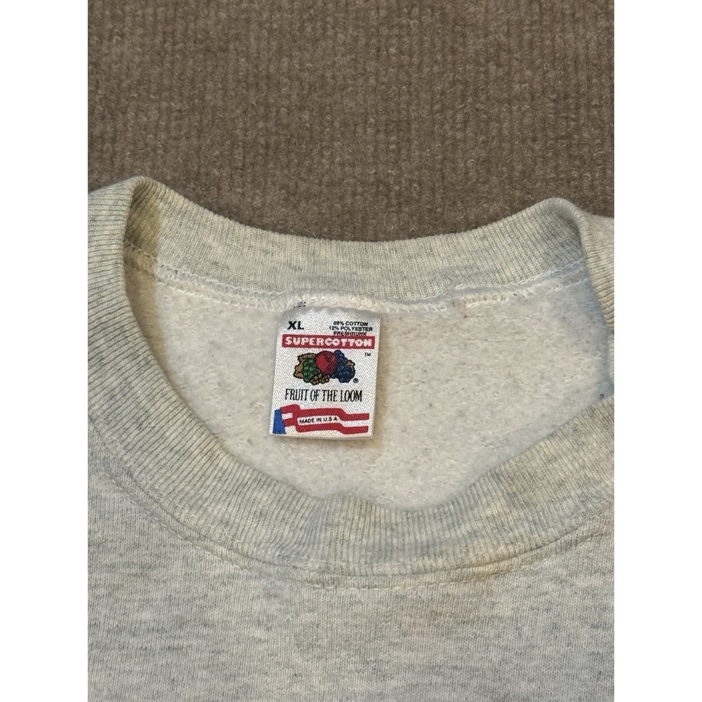 Vintage Rutgers 1990's Sweatshirt Fruit of The Loom Tag Pullover Gray XL - Picture 3 of 7